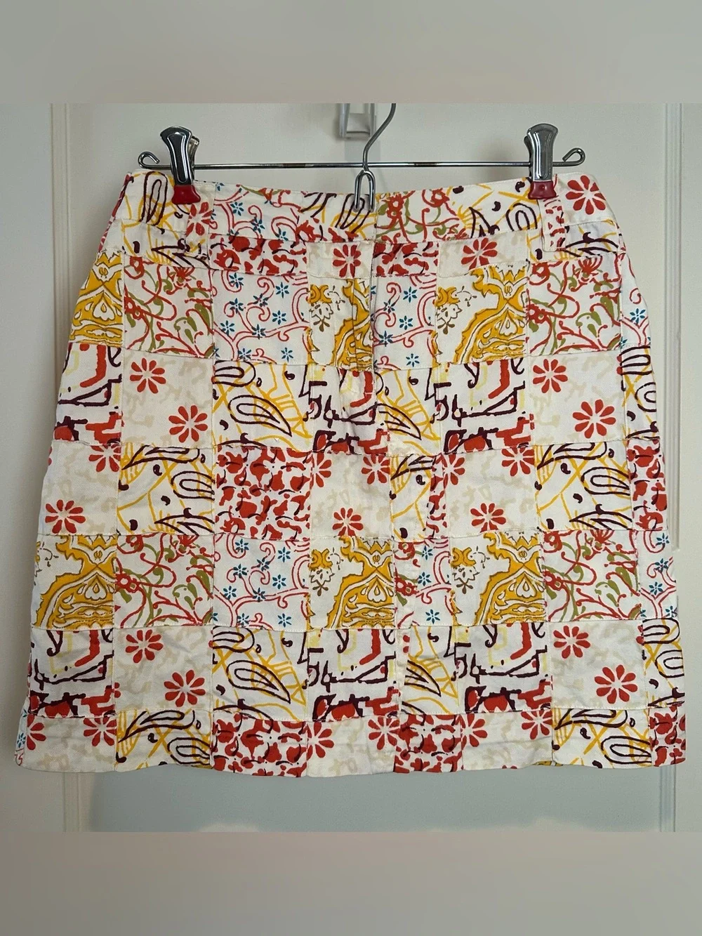 J Crew Multi Pattern, Multi Color Patchwork Mini Skirt - Size 4